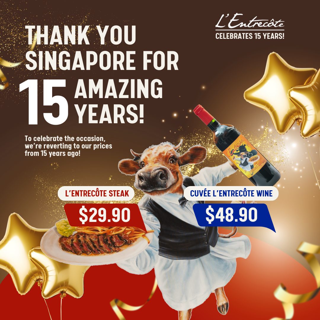L&rsquo;Entrec&ocirc;te 15th anniversary campaign creative