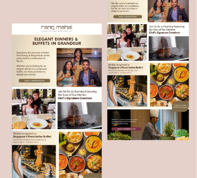 Emailer campaign designed for Rang Mahal restaurant