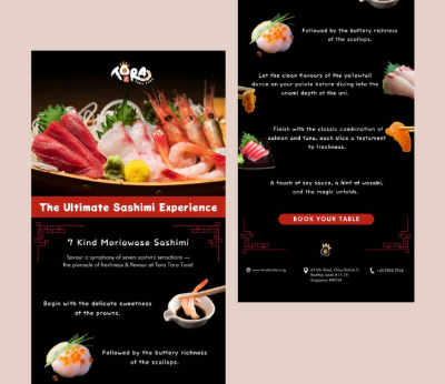Emailer campaign designed for Tora Tora Tora Japanese restaurant