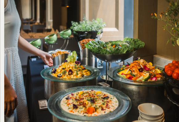 Buffet spread photographed for a restaurant client