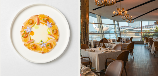 Fine dining plated dish photographed for a restaurant client