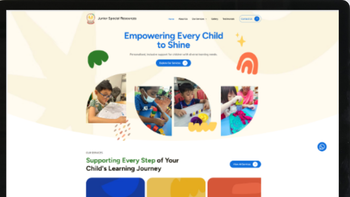 Website designed for Junior Special Resources